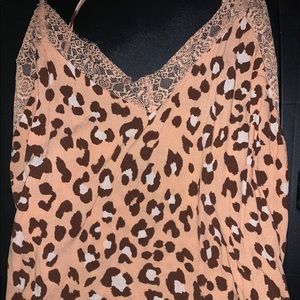 Pink and brown F21 Cheetah print tank top